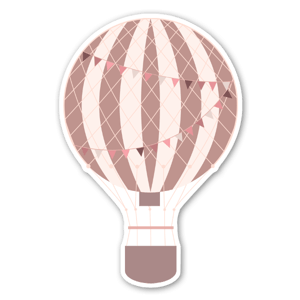 Pastel rød luftballon klistermærker