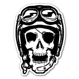 Biker skull klistermærke