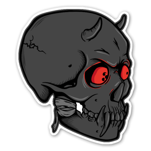 Demon skull sticker nr et