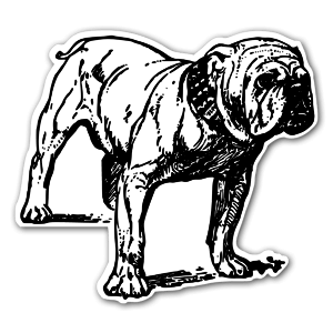 Hund klistermärke bulldog stickers etiketter