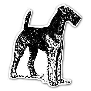 Airedale hunde stickers etiketter klistermærker